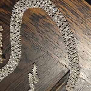 Elegant Silver Crystal Necklace and Earring Set